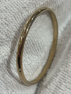 Gold Tone Crystal Accent Women’s Bangle Bracelet